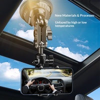 Support de téléphone anti-vibration pour tableau de bord, rotation à 360°, ventouse en alliage d'aluminium pour voiture, prise de vue, diffusion en direct, cours en ligne