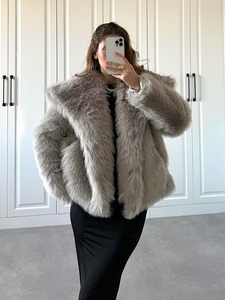 Cappotto invernale caldo in pelliccia sintetica elegante da <span class=keywords><strong>donna</strong></span> con collo Turndown a manica lunga cappotti in pelliccia sintetica 2024 alla moda - Product Image 4