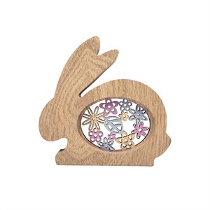 Adorno de madera con forma de conejo de Pascua, decoración de estilo nórdico para interiores, artesanía decorativa para Pascua - Product Image 5
