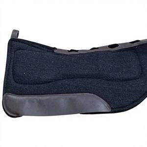 Tapis de selle western en feutre de laine classique de haute qualité, confortable et polyvalent, avec patchs en cuir véritable, personnalisation disponible - Product Image 1