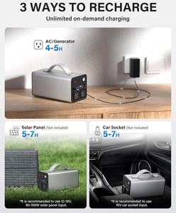 สถานีพลังงานแสงอาทิตย์แบบพกพา 110V/220V 300W แบตเตอรี่ลิเธียมไอออน ชาร์จไร้สาย คลื่นไซน์บริสุทธิ์ SUNWE - Product Image 5