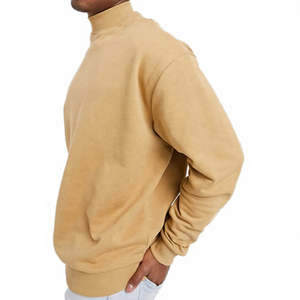 เสื้อสเวตเชิ้ตผู้ชายทรงหลวม คอเต่า ผ้าฝ้าย 100% หนัก 360 กรัม ย้อมสีพื้น ไซส์ใหญ่ เป็นมิตรกับสิ่งแวดล้อม กันยับ ผ้าริบหนา สำหรับฤดูหนาว - Product Image 4