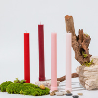 Lilin pilar Tapper makan malam tanpa aroma warna untuk pernikahan, lilin lilin lilin Tapper tinggi bergaris pabrik untuk acara pesta
