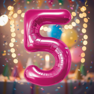 Party Love Number 5 Foil Balloon 45cm Metallic <b>Birthday</b> Party Kids <b>Decoration</b> - Product Image 2