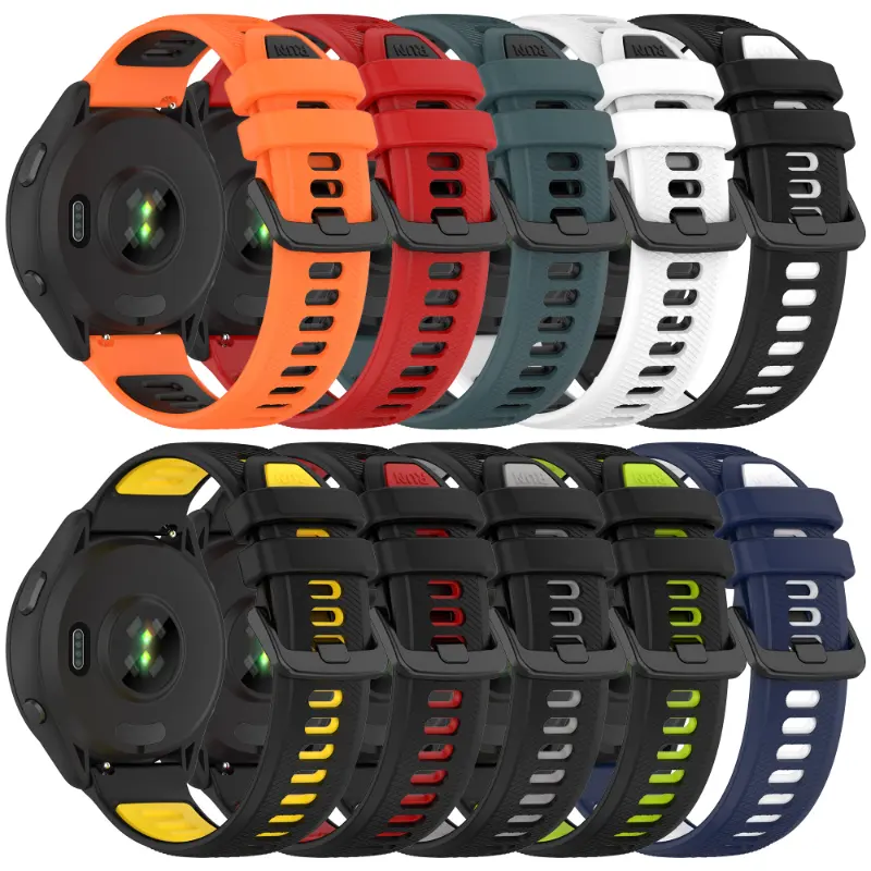 Cinturino in Silicone da corsa originale da 18mm 20mm 22mm per Garmin Forerunner 265/265s/245 cinturino in Silicone ufficiale per Samsung Huawei Amazfit