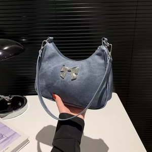 Nouveau Sac à Main Rétro pour Femme, Grande Capacité, Porté Épaule, avec Nœud Texturé et Fermeture Éclair, Idéal pour l'Automne - Product Image 4