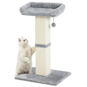 Produttore Cinese Fornitori di Alberi per Gatti Personalizzati di Lusso Moderni Grigi in Peluche Multilivello dal Pavimento al Soffitto con Giochi - Product Image 1