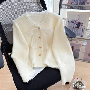 <span class=keywords><strong>Cardigan</strong></span> Corti in Offerta con <span class=keywords><strong>Bottoni</strong></span> e Fiocco Stile Coreano, Maglieria da <span class=keywords><strong>Donna</strong></span> Morbida a Maglia Larga, Maglioni e Giacche Lavorate a Maglia - Product Image 2