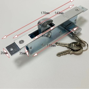 Serrure à mortaise pour porte de magasin, crochet, aluminium, double cylindre, ensemble de serrures pour portes d'entrée de magasin - Product Image 5