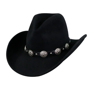 Chapeau bohème western à large bord pour femmes et hommes-Chapeau Fedora Rancher en feutre avec bord plat de 4 pouces - Product Image 3