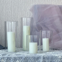 Supplier Pabrik Grosir Silinder Kaca Borosilikat Transparan Tahan Panas untuk Tempat Lilin Dekoratif