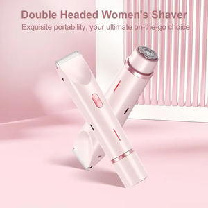 Depiladora Eléctrica <span class=keywords><strong>para</strong></span> Mujer, Afeitadora <span class=keywords><strong>de</strong></span> Doble Cabezal, Recortadora Indolora Giratoria <span class=keywords><strong>para</strong></span> Bikini, Cejas, Cara, Piernas y Axilas - Product Image 4