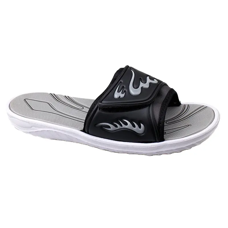 Nuevos modelos Street Fashion PU Fabric Slide Sandalias Hombres Zapatillas