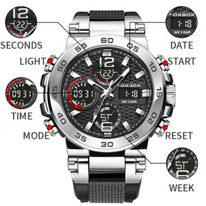 Reloj de Pulsera Deportivo LIGE 0033 para Hombre con Correa de Silicona, Luminoso, Resistente al Agua, con Doble Pantalla - Product Image 3