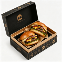 Boîte personnalisée avec logo imprimé, différentes couleurs, emballage alimentaire jetable, boîte écologique compostable en papier kraft pour hamburger