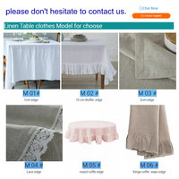 Nappe de Table en lin pur 100% m, taille personnalisée, stock multicolore, pour table de mariage, remise de diplôme