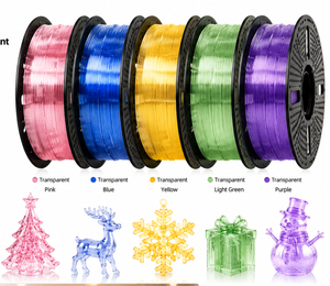 Filamento PETG Transparente de 1.75mm 1kg, PETG Cristalino de Alto Brillo, Consumibles para Impresora 3D para Pantallas de Lámparas y Decoración del Hogar - Product Image 3
