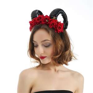 Diadema gótica con cuernos de hormiga, diadema de cuernos de cabra en negro, plateado y dorado para Halloween, tocado de cosplay para fiestas, accesorios de lujo para vestir. - Product Image 5