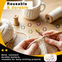 Marqueurs de mailles métalliques fermés de 17 mm, anneaux de suivi de progrès verrouillables pour le tricot et le crochet épais, qualité professionnelle