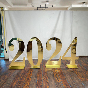 Chiffres en acrylique Iangel pour anniversaire, grands chiffres autoportants découpés au laser, en acrylique miroir doré, 3ft 4ft, pour fêtes et mariages - Product Image 4