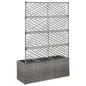 <strong>Trellis</strong> Raised Bed <strong>with</strong> 3 Pots Indoor Outdoor Garden Patio Courtyard Poly Rattan <strong>Planter</strong> Promotion Usage for Climbing Plants - Product Image 4