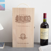 Vente en gros Boîte artisanale en bois Boîte à vin en bois Boîte d'emballage cadeau en bois faite à la main pour le vin