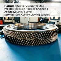 Engrenage hélicoïdal double à couple élevé, robuste, 67 dents, pour four rotatif à granulés de minerai de fer dans l'industrie sidérurgique, directement de l'usine OEM