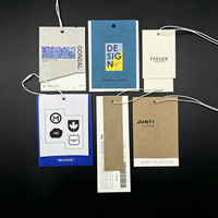 Étiquettes de vêtements personnalisées de haute qualité avec logo de marque et design de mode sur mesure, étiquettes suspendues en papier personnalisées avec cordon pour vêtements