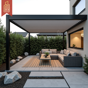 Cobertizo de jardín bioclimático con control remoto Pérgolas al aire libre Cocina Cobertizo de techo con persianas Patio Jardín Pérgola de aluminio - Product Image 2