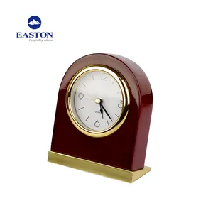 Best black wood hotel table clock with light