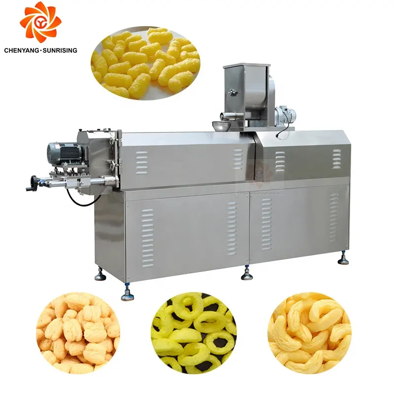Industry automatic puffed snack food manufacturing machine extruder inflating puffed corn snacks making machine