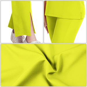 Women Scrub Suits Split Set Moisture Wicking Knitted Hospital Uniforms With Slits For Medical Staff Dentists Operating Room - Product Image 3