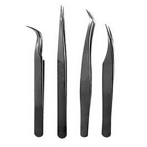 Pinzas para Extensión de Pestañas UBI ET-0107, 4 Piezas, Acero con Alto Contenido de Carbono, Herramienta de Belleza Profesional Recta y Curva, Antimagnética, de Precisión - Product Image 1