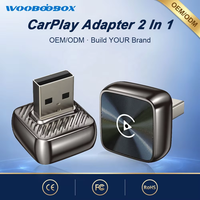 Adaptador Inalámbrico CarPlay 2 en 1 con Conexión Wifi 6 Estable, Convierte de Cableado a Inalámbrico para Dispositivos Apple iPhone y Android