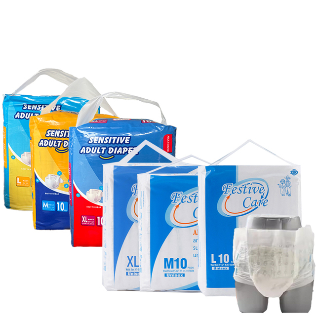 FREE SAMPLE High Absorbency Ultra Thick Adult Diaper Wholesale Cheap Price OEM Disposable Diapers for Adult