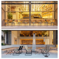 Banquette de restaurant et de bar moderne en bois massif avec canapé - Mobilier commercial pour cafés et événements