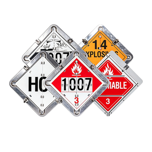 Panneaux de signalisation de danger en aluminium pour le transport logistique avec lumières LED clignotantes, panneaux d'avertissement de sécurité chimique personnalisés 350x350mm - Product Image 4