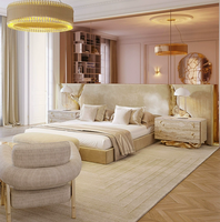 Europäischer Stil Italienisches Design Schwarzes Kopfteil Stoffbezogenes Queen-Size-Bettgestell Schlafzimmer King-Size Royal Luxus-Bett