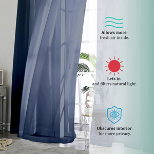 OWENIEシアーカーテンファブリックシアーリビングルームドレープとカーテン防音チュールウィンドウカーテン24インチ - Product Image 6