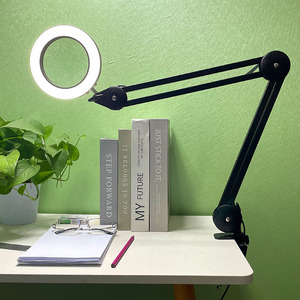 Lampe de bureau à LED avec loupe 8x, bras réglable, alimentation USB, protection des yeux, pour le nail art, les extensions de cils et les tâches de beauté - Product Image 2