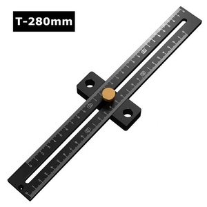 Línea de carpintería, regla tipo T, regla de trazado de agujeros, regla de marcado de aleación de aluminio de 280/380mm, herramientas de medición DIY - Product Image 6