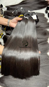 Extensiones de cabello humano crudo de trama estirada doble a granel sin procesar, cutícula virgen vietnamita alineada, rizo italiano suelto, onda Natural - Product Image 2