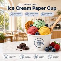 Vasos de Papel para Helado con Tapa, Impresión Personalizada, 4oz 8oz, Envases Desechables para Postres, Gelato, Sorbete, Yogurt Congelado, Venta al Por Mayor