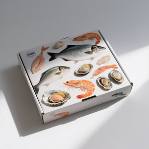 Tùy Chỉnh Carton Sáp Hải Sản Hộp Đông Lạnh Tôm Cá Vận Chuyển Hộp Thực Phẩm Đông Lạnh Sinh Thái Tái Chế Bao Bì Lạnh Lưu Trữ Hộp - Product Image 4