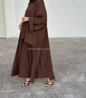 Abaya traditionnelle musulmane Willson, vêtements islamiques modestes, ensemble abaya uni pour femmes, haut et pantalon