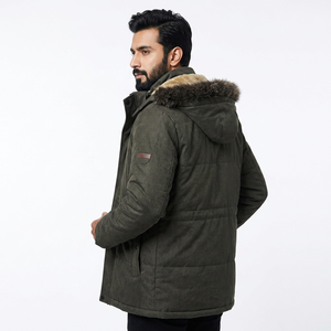 High Quality Canvas Stand Collar Parka <b>Jacket</b> Men's Hooded Warm Coat Casual Wholesale Sports Autumn <b>Waterproof</b> <b>Plus</b> <b>Size</b> - Product Image 2