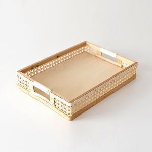 Bandeja de ratán Rectangular hecha a mano, mesa de centro de estilo rústico, el mejor precio, venta al por mayor - Product Image 1