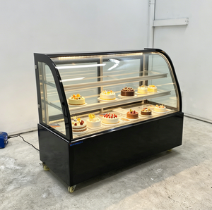 Vitrine réfrigérée commerciale en verre trempé pour l'exposition de gâteaux et pâtisseries françaises dans les pâtisseries de centre-ville - Product Image 1