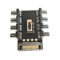 Controlador de Velocidad de Ventilador Manual de 3 Velocidades y 8 Puertos, Alimentado por SATA e IDE, para Ventiladores de Refrigeración de Chasis de PC de 3/4 Pines