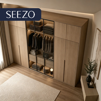Fabricant de meubles sur mesure pour armoires, unité modulaire, style Art Déco, système de portes coulissantes, finition haute brillance, armoire de dressing